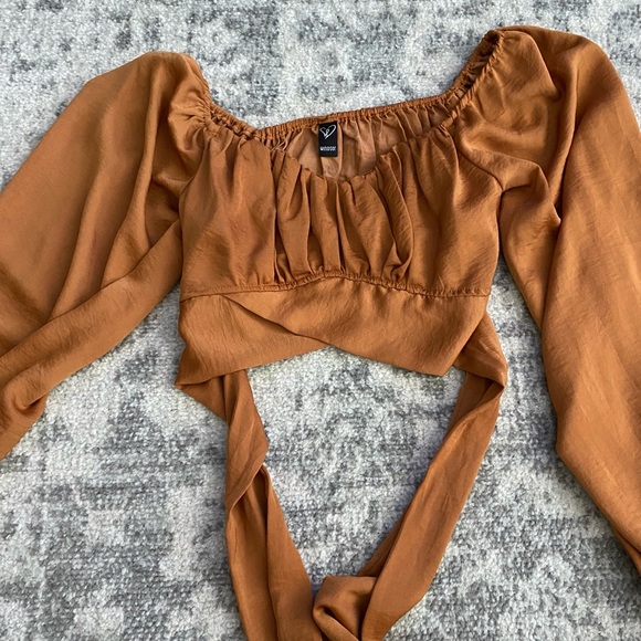 satin crop top by windsor - Picture 2 of 6